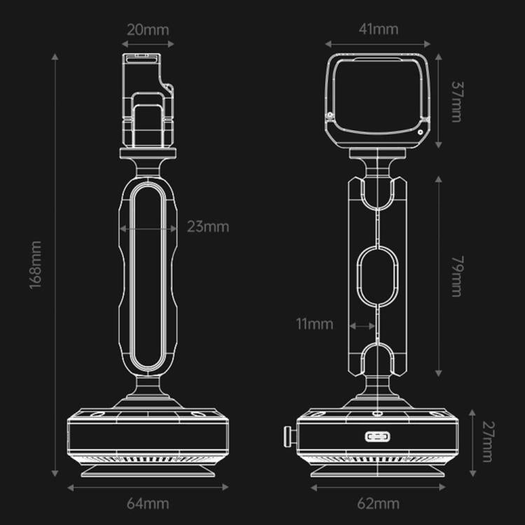 Soporte de ventosa de aluminio DJ3 para cámara de acción, compatible con. Incluye soporte para auto y montaje mediante succi…