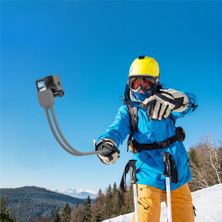 Soporte K08-1C portátil para cámara deportiva con montura de cuello, accesorio versátil para vlogs — imagen 5