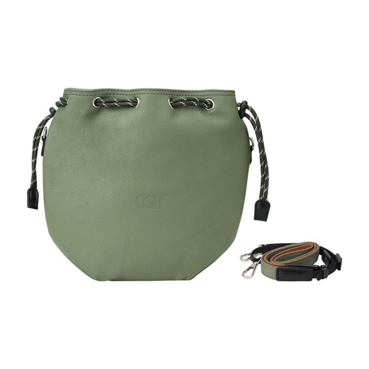 Bolsa de almacenamiento cruzada de cuero impermeable de gran capacidad con cordón ajustable para DJI Neo (verde oliva)