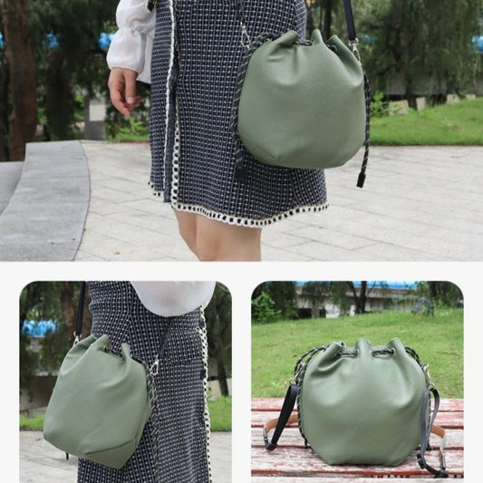 Bolsa de almacenamiento cruzada de cuero impermeable de gran capacidad con cordón ajustable para DJI Neo (verde oliva) — ima…