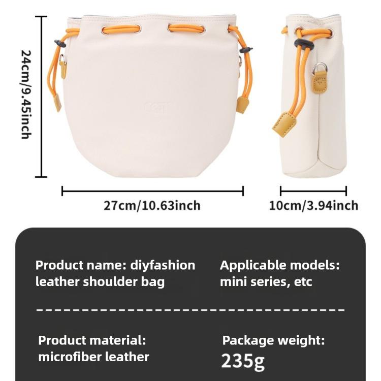 Bolsa de almacenamiento cruzada de cuero impermeable de gran capacidad con cordón ajustable para DJI Neo (Negro noche oscuro…