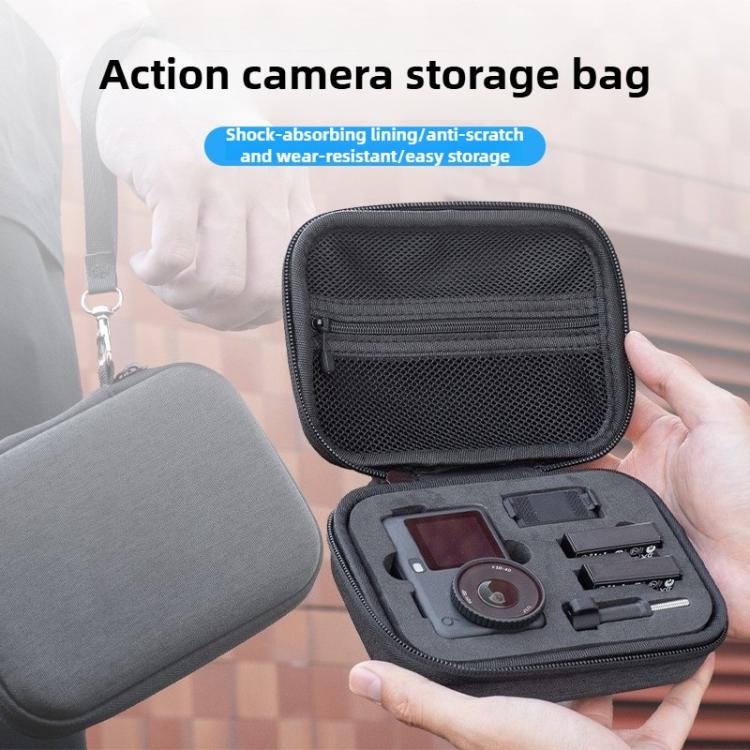 Bolsa de almacenamiento portátil para kit de cámaras de acción con asa y correa para colgar para DJI Osmo Action 6 (negra) —…