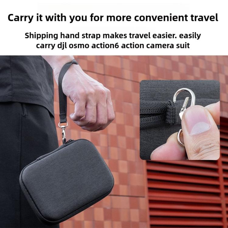 Bolsa de almacenamiento portátil para kit de cámaras de acción con asa y correa para colgar para DJI Osmo Action 6 (negra) —…