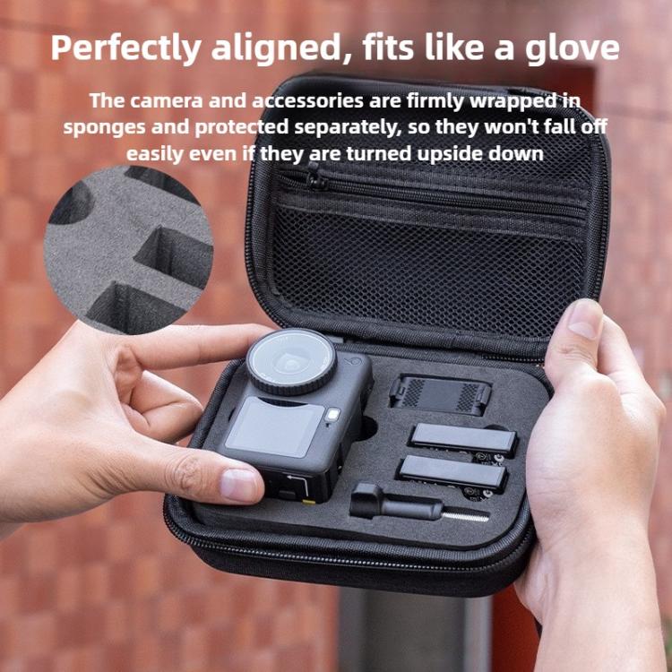 Bolsa de almacenamiento portátil para kit de cámaras de acción con asa y correa para colgar para DJI Osmo Action 6 (negra) —…