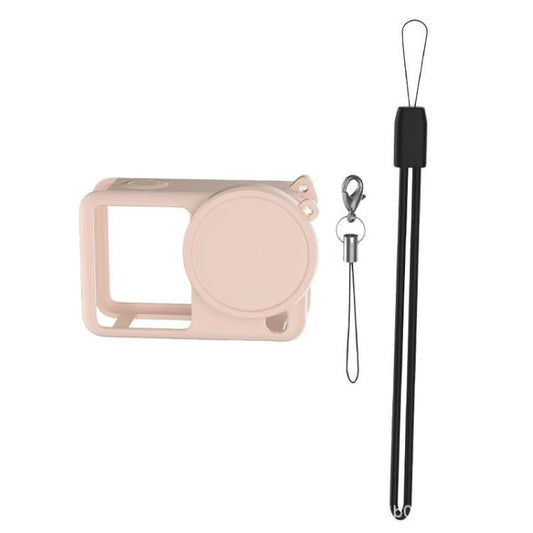 Tapa protectora de silicona para lente del cuerpo de la cámara de acción para DJI Osmo Action 6 (rosa)