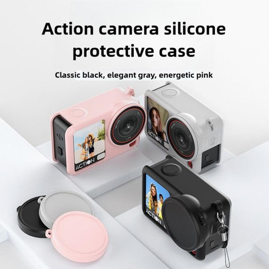 Tapa protectora de silicona para lente del cuerpo de la cámara de acción para DJI Osmo Action 6 (gris) — imagen 2