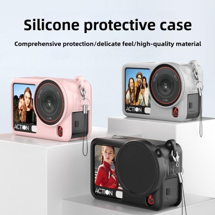 Tapa protectora de silicona para lente del cuerpo de la cámara de acción para DJI Osmo Action 6 (gris) — imagen 3
