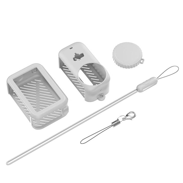 Funda protectora de silicona 3 en 1 a prueba de golpes con cordón (gris)