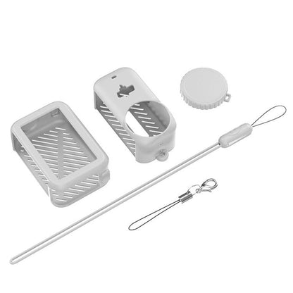 Funda protectora de silicona 3 en 1 a prueba de golpes con cordón (gris)