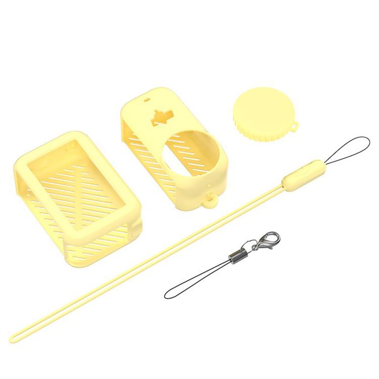 Funda protectora de silicona 3 en 1 a prueba de golpes con cordón (amarillo)