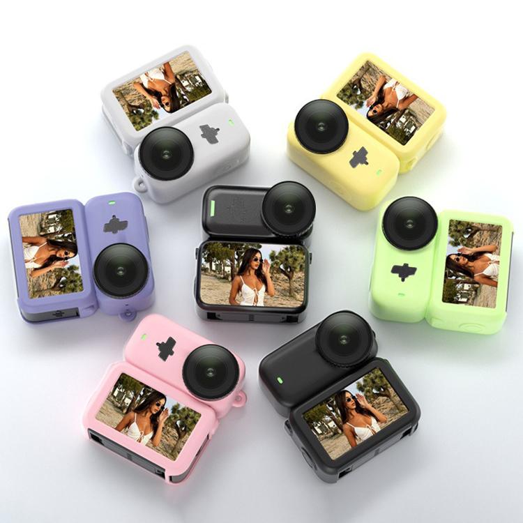 Funda protectora de silicona 3 en 1 a prueba de golpes con cordón, módulo de transmisión, lente y cuerpo (negro) — imagen 2