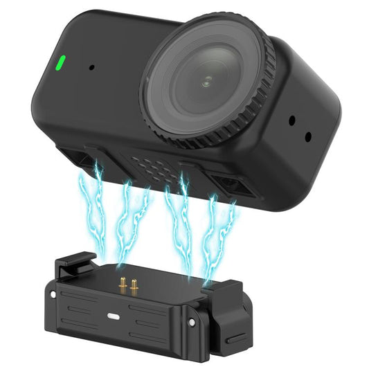 Base de carga con adaptador de rosca de 1/4 de liberación rápida, compatible con Action 6 (no compatible con carga) (negro)