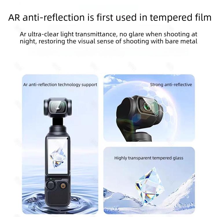 3 láminas de protección antiarañazos para la pantalla de la cámara, estilo: cristal antirreflectante AR para DJI Osmo Pocket…