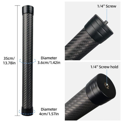 KE-36 para estabilizador de cardán /, montaje de tornillo de 1/4 de pulgada, varilla de extensión de fibra de carbono de 35……
