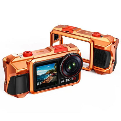 Carcasa protectora de aleación de aluminio para cámara de acción / 4 / 5 Pro para DJI Osmo Action 3 (naranja)