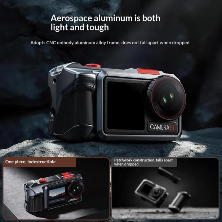 Carcasa protectora de aleación de aluminio para cámara de acción / 4 / 5 Pro para DJI Osmo Action 3 (plateada) — imagen 4