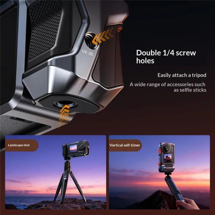 Carcasa protectora de aleación de aluminio para cámara de acción / 4 / 5 Pro para DJI Osmo Action 3 (naranja) — imagen 8