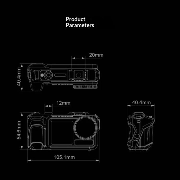 Carcasa protectora de aleación de aluminio para cámara de acción / 4 / 5 Pro para DJI Osmo Action 3 (gris) — imagen 10