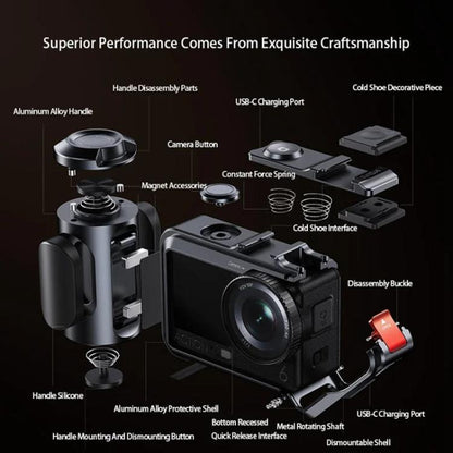 Cubierta DJ-6, magnética desmontable para la jaula de la cámara para DJI Osmo Action 6 (gris) — imagen 6