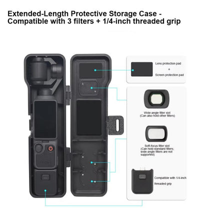 Funda protectora abatible larga, anticaídas, antiarañazos y a prueba de golpes para DJI Osmo Pocket 4 (negra) — imagen 4
