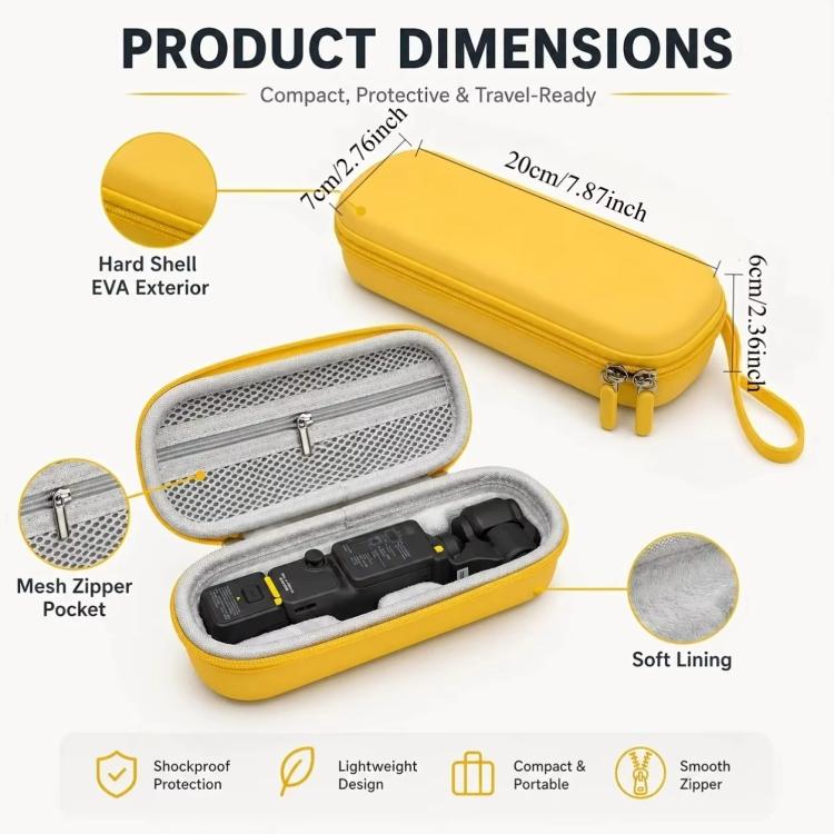 Bolsa organizadora protectora rígida de EVA para DJI Osmo Pocket 4 (Amarillo) — imagen 3