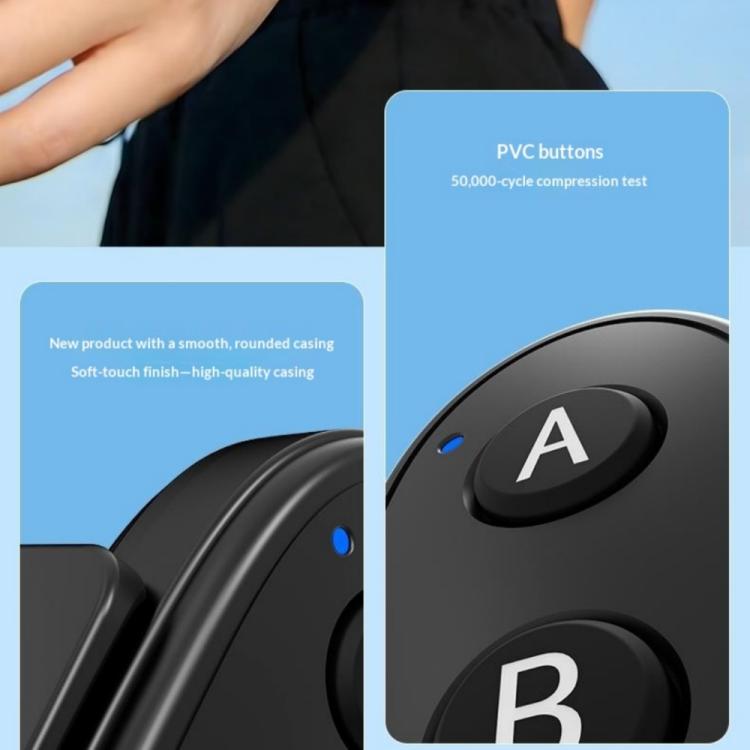 Control remoto Bluetooth de 3 botones D09, Insta360, GoPro y otras cámaras de acción, teléfonos inteligentes (negro) — image…