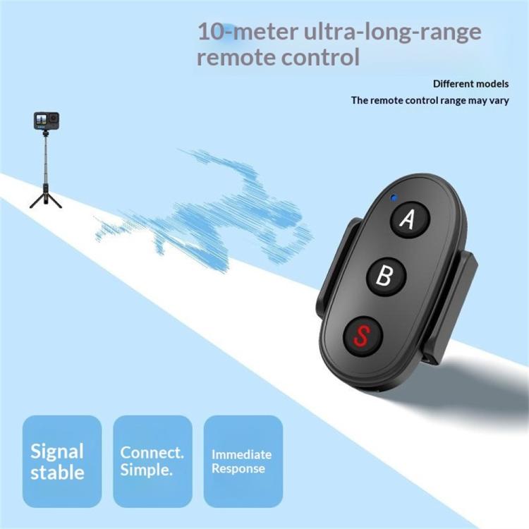 Control remoto Bluetooth de 3 botones D09, Insta360, GoPro y otras cámaras de acción y teléfonos inteligentes (gris) — image…