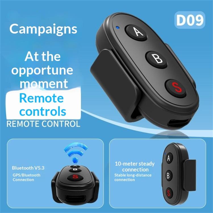 Control remoto Bluetooth de 3 botones D09, Insta360, GoPro y otras cámaras de acción y teléfonos inteligentes (blanco) — ima…