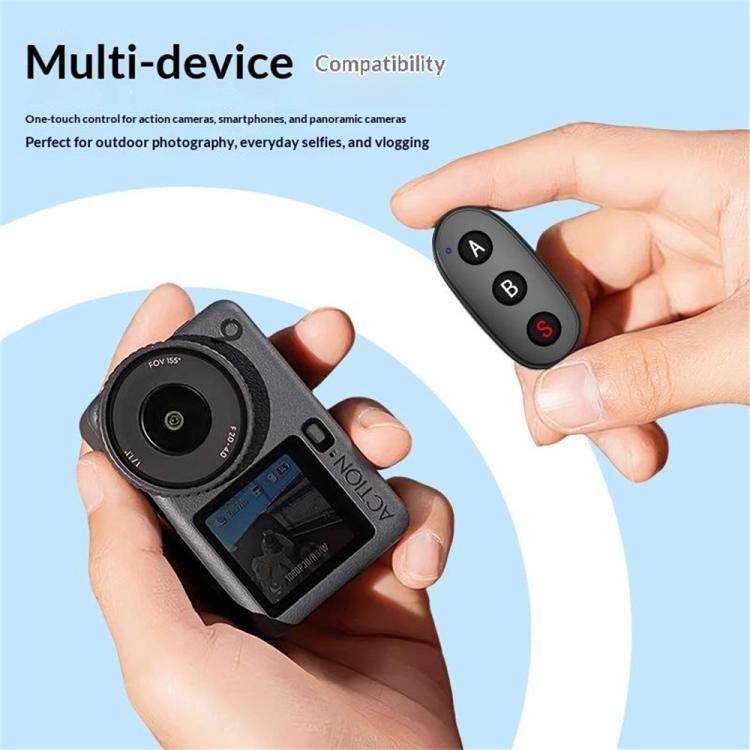 Control remoto Bluetooth de 3 botones D09, Insta360, GoPro y otras cámaras de acción y teléfonos inteligentes (blanco) — ima…