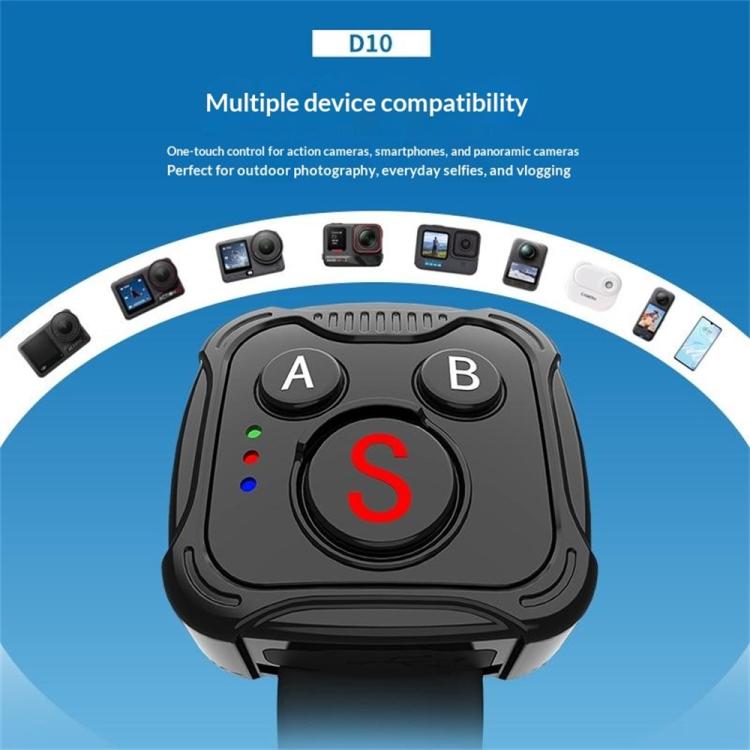 Control remoto inalámbrico Bluetooth D10 para cámaras de acción, GoPro e Insta360 (blanco) — imagen 6