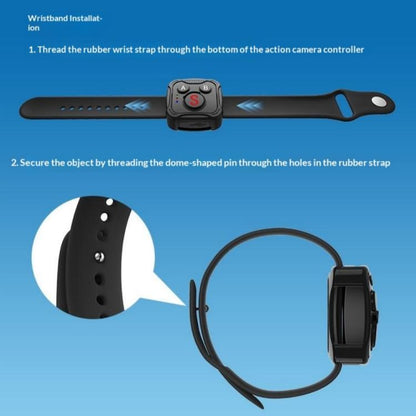 Control remoto inalámbrico Bluetooth D10 para cámaras de acción, GoPro e Insta360 (negro) — imagen 8