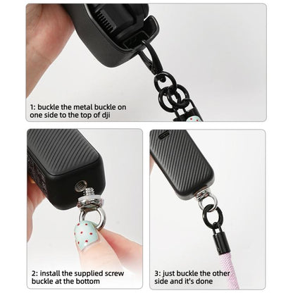 Correa extraíble antipérdida 3 en 1 para cámara /3 para DJI Osmo Pocket 4 (rosa claro) — imagen 4