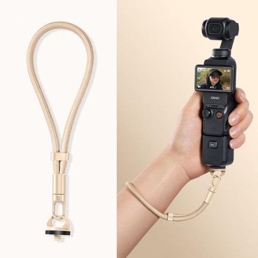 Correa de muñeca ajustable con bloqueo automático y antipérdida para cámara / 3 para DJI Osmo Pocket 4 (color camel claro)