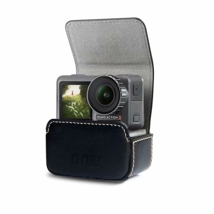 Estuche de cuero Caja de transporte de almacenamiento de mini impermeable para DJI Osmo Action (negro) — imagen 3