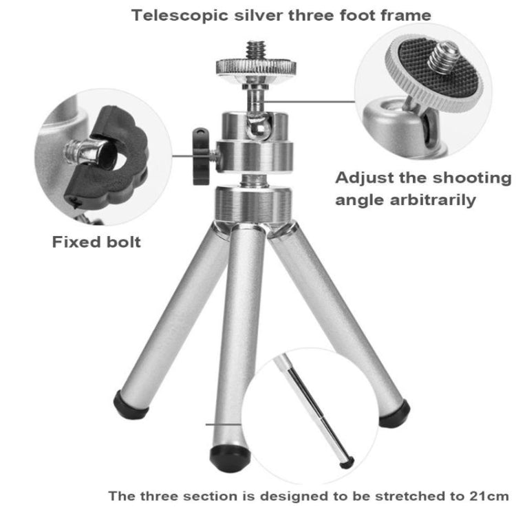 Trípode Mini Telescópico portátil Telescópico DSLR Tabla de cámara Soporte de trípode para Gopro Hero9 Negro / Hero8 Negro /…