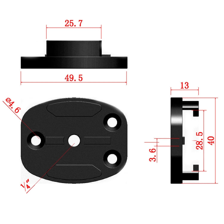 Base de montaje de trípode 4 hoyos de liberación rápida de aluminio para cámara deportiva, color: negro para DJI Osmo Action…
