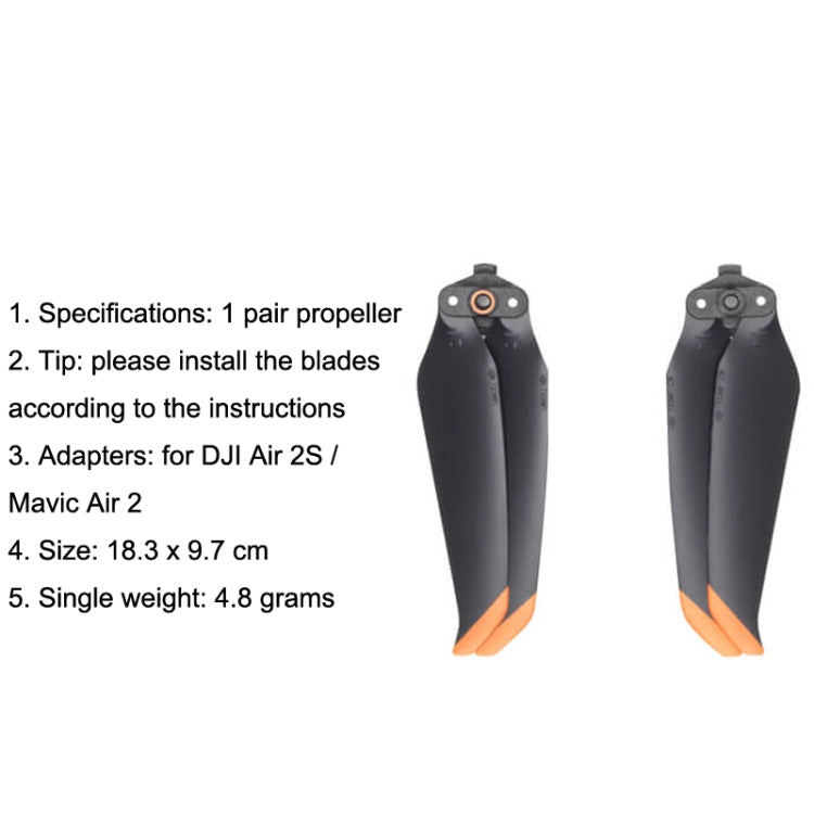 Hélices de reducción de ruido Original / 1 par de para DJI Mavic Air 2 / Air 2S (negro) para DJI DJI Mavic Air 2, DJI Air 2S…