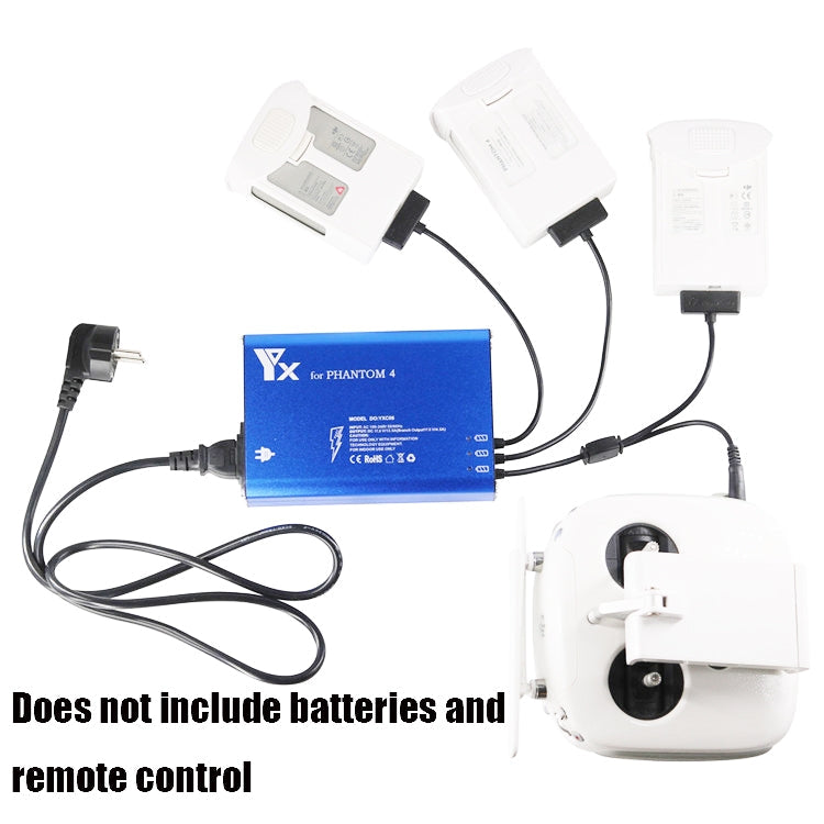 Hub Phantom 4 Pro Advanced+ Cargador 4 en 1 Cargador de controlador de batería inteligente, Tipo de enchufe: enchufe de Rein…
