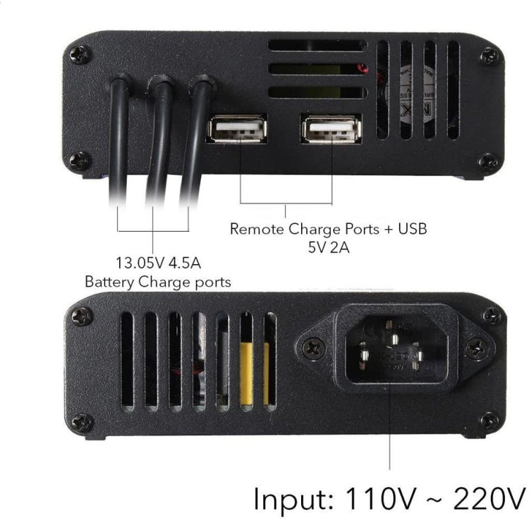 Hub Aleación de aluminio 5 en 1 Cargador de controlador de batería inteligente, Tipo de enchufe: Enchufe de EE. UU para DJI……