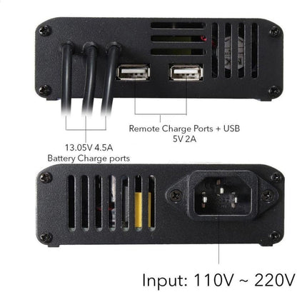 Hub Aleación de aluminio 5 en 1 Cargador de controlador de batería inteligente, Tipo de enchufe: Enchufe de EE. UU para DJI……