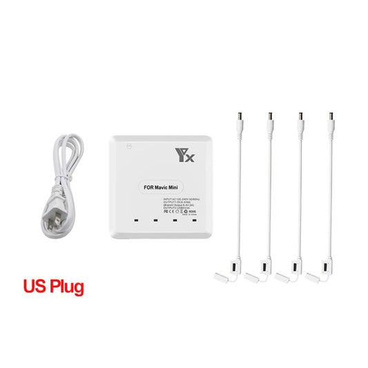Batería Cargador USB 6 en 1 Hub Controlador de batería inteligente Cargador, Tipo de enchufe: Enchufe de EE. UU para DJI Mav…