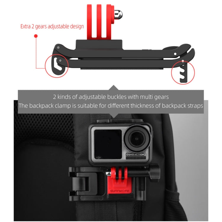 Soporte Sunnylife Ty-Q9266 para Insta360 Go / / Gopro Stracketizer Mochila Clip de mochila con tornillo para DJI Osmo Action…