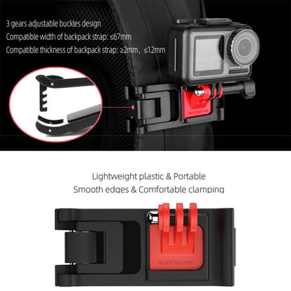 Soporte Sunnylife Ty-Q9266 para Insta360 Go / / Gopro Stracketizer Mochila Clip de mochila con tornillo para DJI Osmo Action…