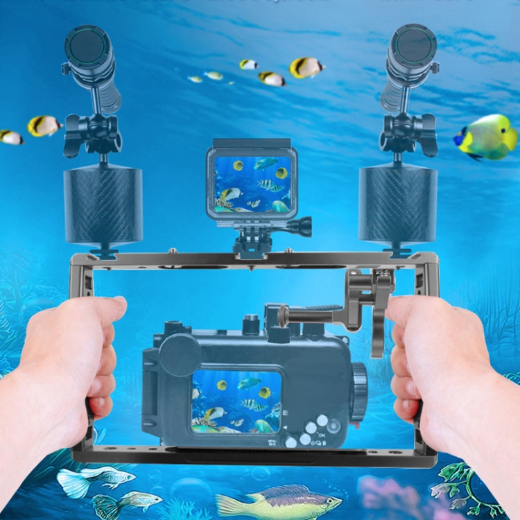 Estuche Buceo DUAL Handheld Grip Strabilizer Extensión de la extensión Teléfono de la cámaras de la cámaras de la cámaras de…
