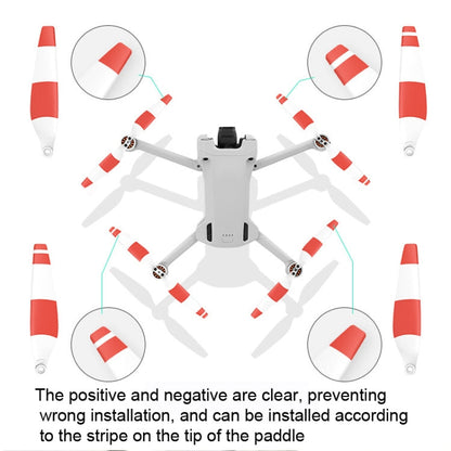 Hélices de ala de bajo 8 PCS 6030F ruido colorido de doble cara, Color: Rojo blanco para DJI Mini 3 Pro — imagen 5
