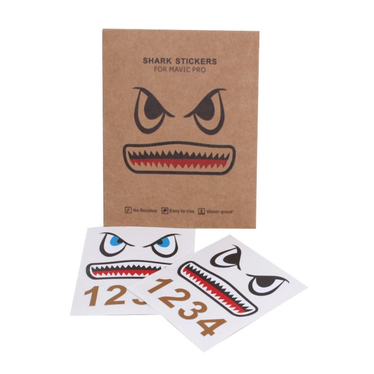 Sets 3 Pegatina de batería de carrocería de emoji de tiburón de drones (negro azul) — imagen 2