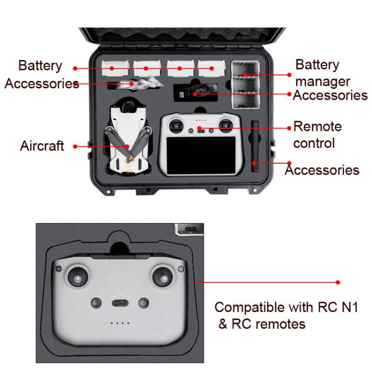 Caja de almacenamiento impermeable que lleva una caja protectora para DJI Mini 3 Pro (negro) — imagen 5