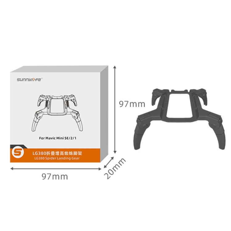 Trípode de araña Sunnylife LG380 Elevación del Soporte de protección contra caídas plegable para DJI Mini 2 (gris) — imagen 3