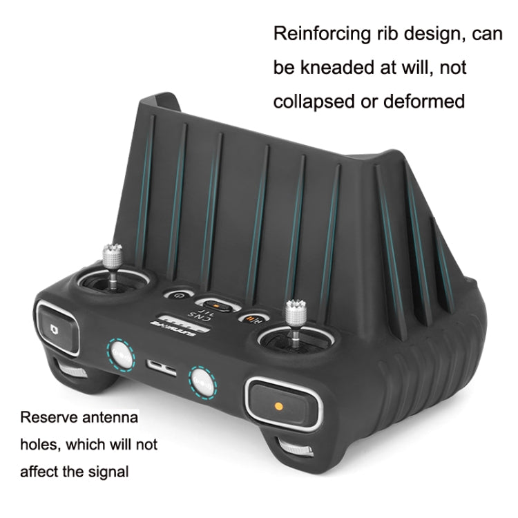 Funda Sunnylife para RC control remoto protectora de silicona, estilo: sin capucha para DJI Mini 3 Pro (negro) — imagen 4