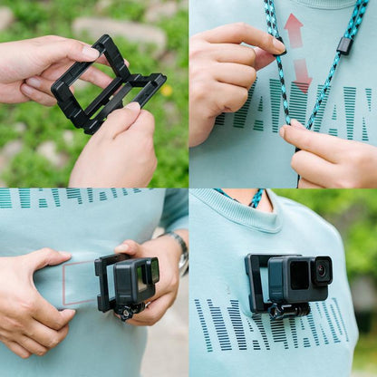 Soporte 060 magnético para cámara de acción en vivo al Air libre con cordón ajustable (negro) para DJI Air — imagen 5